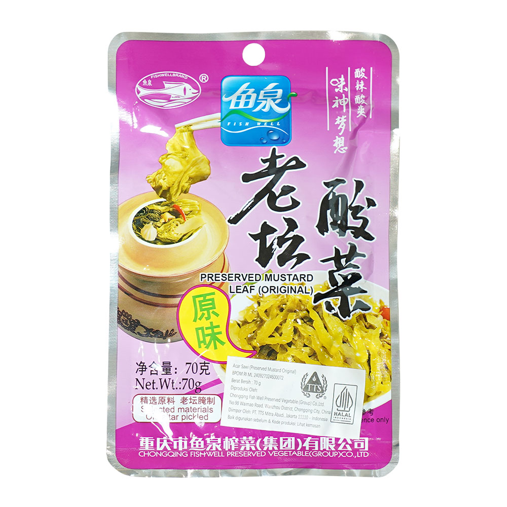Fish Well Brand Preserved Mustard (Original) 70 Gr