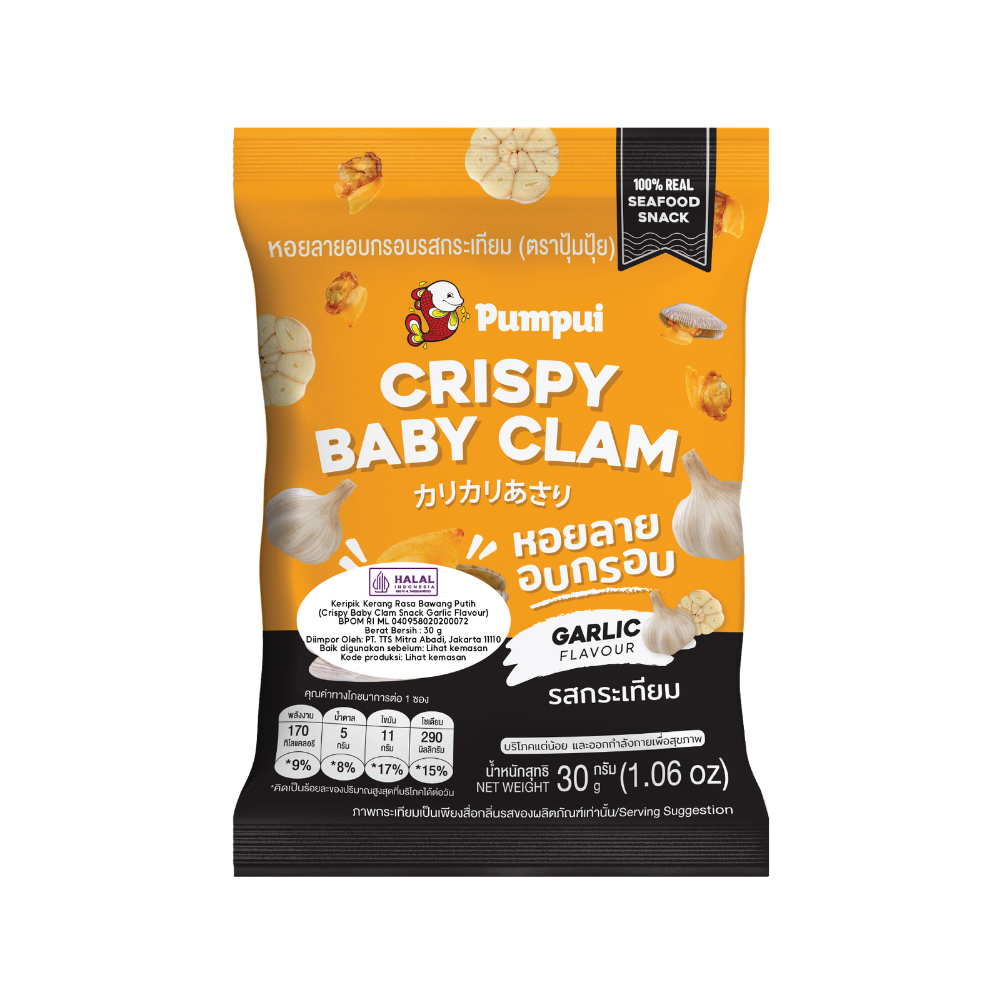 PUMPUI CRISPY BABY CLAM GARLIC FLAVOUR 30 GR