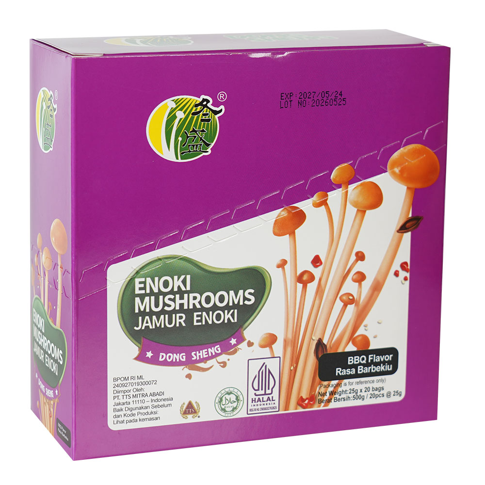Dong Sheng Enoki Mushrooms BBQ Flavor (500 Gr)_box