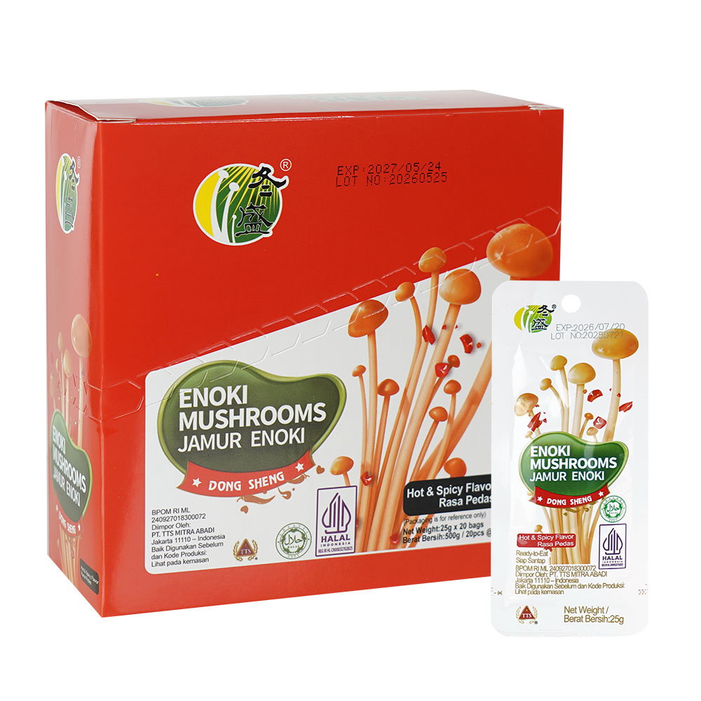 Dong Sheng Enoki Mushrooms Hot & Spicy Flavor (500 Gr) BS